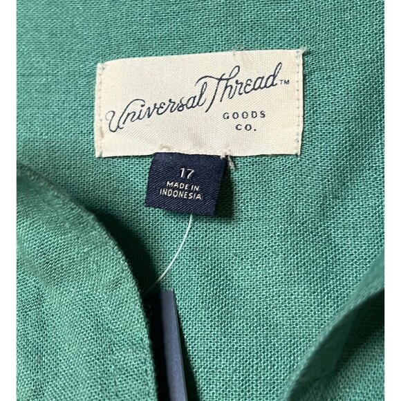Universal Thread ½ button front green linen blend jumpsuit NWT junior’s size 17 - Picture 9 of 12